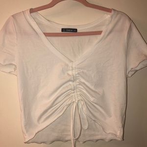 front ruffle crop top